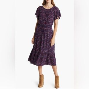 Caslon Navy and Red Floral Dress